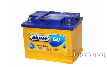 Купить аккумулятор автомобильный AKOM 6CT-60 Евро (60 A/h), 520А R+ в Березе